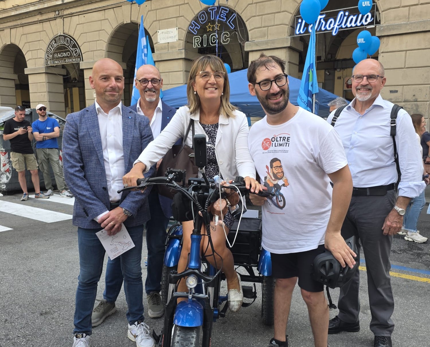 Ha fatto tappa a Genova Angelo Catanzaro con la sua impresa OLTRE I LIMITI