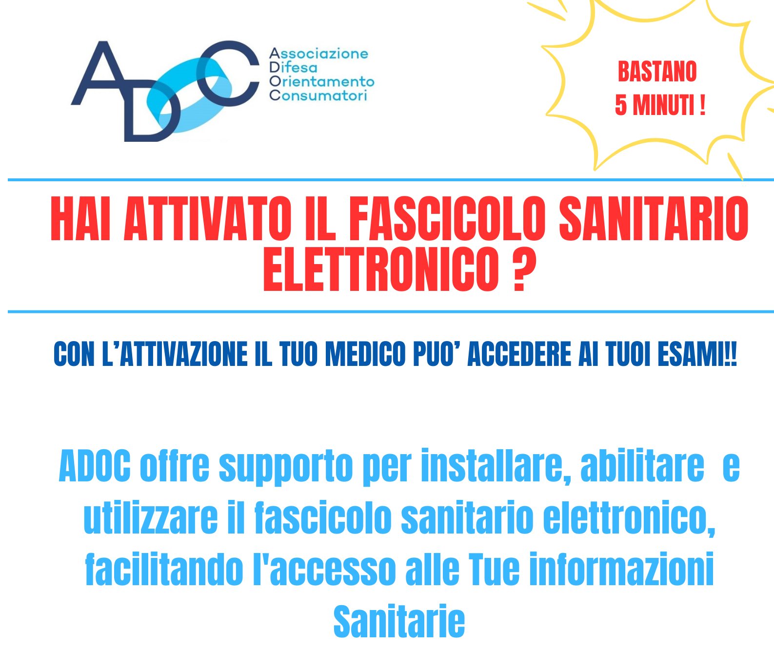 Attiva il fascicolo sanitario elettronico con Adoc Liguria
